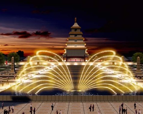 西安大雁塔北广场喷泉设计